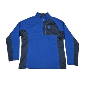 Spider Half Zip Sweater Gait Knit Pullover Jacket Blue/Black Mens Size XLarge